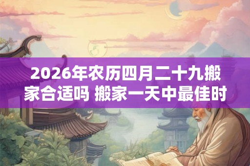 2026年农历四月二十九搬家合适吗 搬家一天中最佳时间