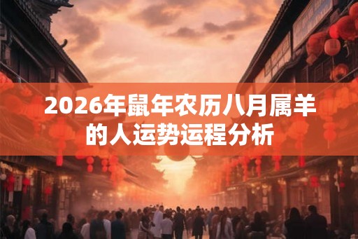 2026年鼠年农历八月属羊的人运势运程分析 2026年鼠年农历八月属羊的人运势运程分析