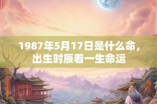 1987年5月17日是什么命，出生时辰看一生命运