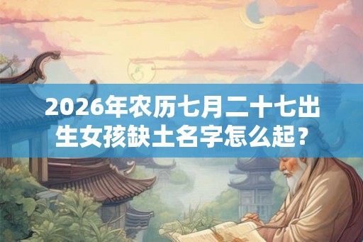 2026年农历七月二十七出生女孩缺土名字怎么起？