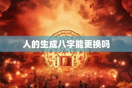 人的生成八字能更换吗 人的生成八字能更换吗