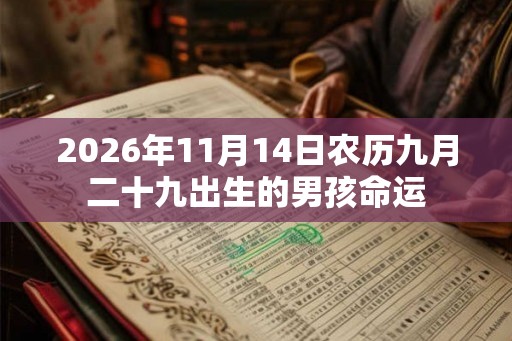2026年11月14日农历九月二十九出生的男孩命运