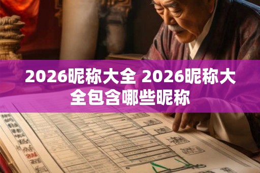 2026昵称大全 2026昵称大全包含哪些昵称