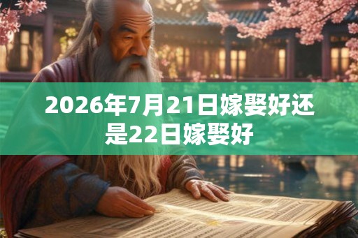 2026年7月21日嫁娶好还是22日嫁娶好