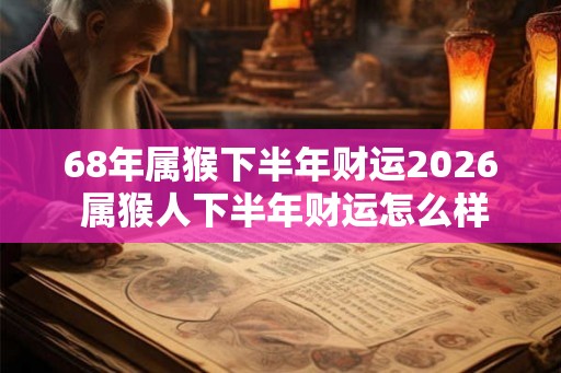 68年属猴下半年财运2026 属猴人下半年财运怎么样