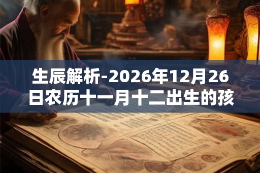 生辰解析-2026年12月26日农历十一月十二出生的孩子八字起名