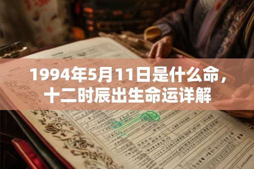1994年5月11日是什么命，十二时辰出生命运详解