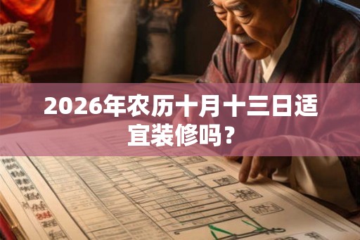 2026年农历十月十三日适宜装修吗？