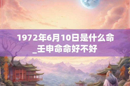 1972年6月10日是什么命_壬申命命好不好