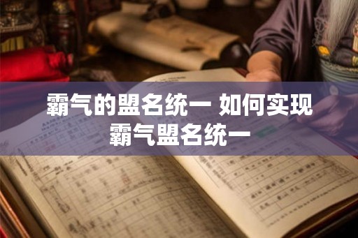 霸气的盟名统一 如何实现霸气盟名统一