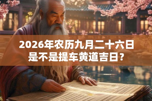 2026年农历九月二十六日是不是提车黄道吉日？