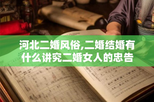 河北二婚风俗,二婚结婚有什么讲究二婚女人的忠告