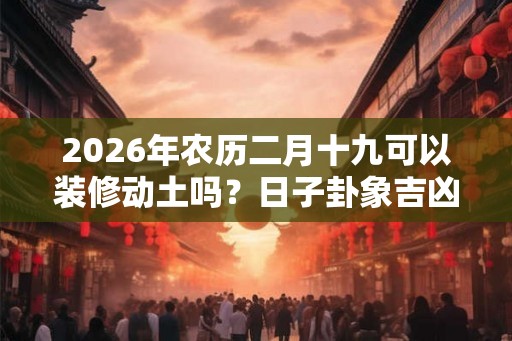 2026年农历二月十九可以装修动土吗？日子卦象吉凶？