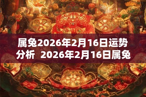 属兔2026年2月16日运势分析 2026年2月16日属兔今日运势 属兔2026年2月16日运势分析 2026年2月16日属兔今日运势