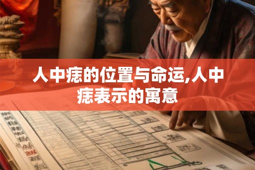 人中痣的位置与命运,人中痣表示的寓意