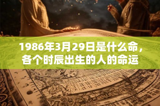 1986年3月29日是什么命，各个时辰出生的人的命运