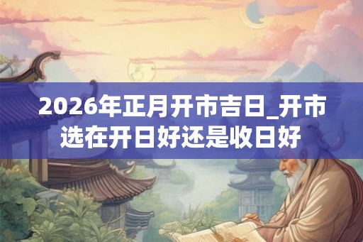 2026年正月开市吉日_开市选在开日好还是收日好
