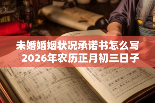 未婚婚姻状况承诺书怎么写  2026年农历正月初三日子好吗