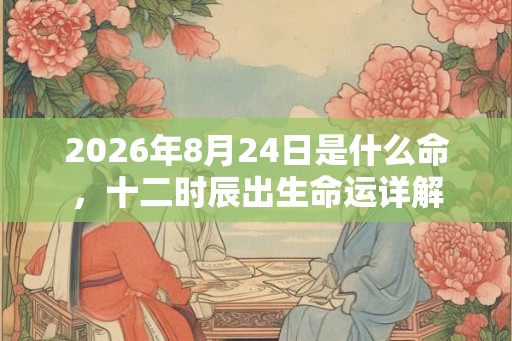 2026年8月24日是什么命，十二时辰出生命运详解