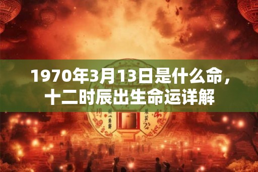 1970年3月13日是什么命，十二时辰出生命运详解
