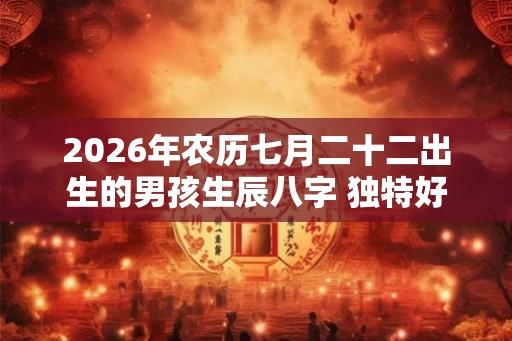 2026年农历七月二十二出生的男孩生辰八字 独特好听的男生名字 2026年农历七月二十二出生的男孩生辰八字 独特好听的男生名字