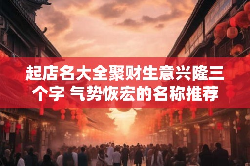 起店名大全聚财生意兴隆三个字 气势恢宏的名称推荐
