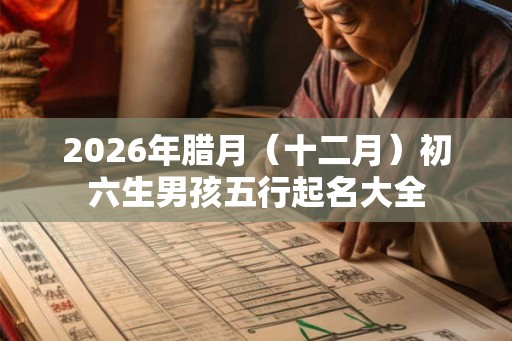 2026年腊月（十二月）初六生男孩五行起名大全