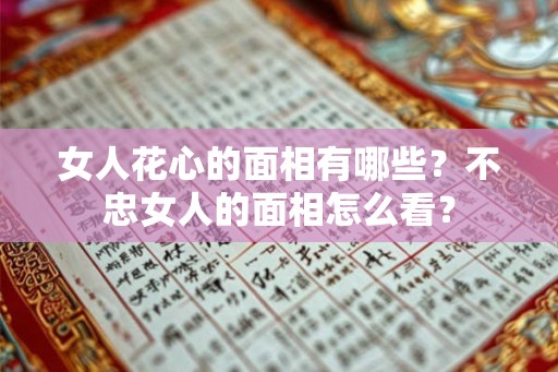 女人花心的面相有哪些？不忠女人的面相怎么看？