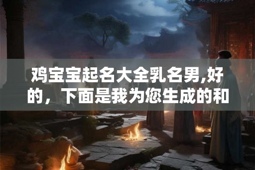 鸡宝宝起名大全乳名男,好的，下面是我为您生成的和