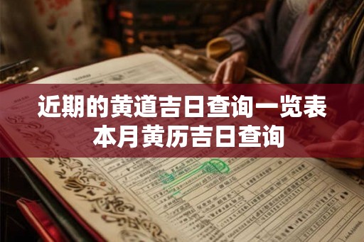 近期的黄道吉日查询一览表  本月黄历吉日查询