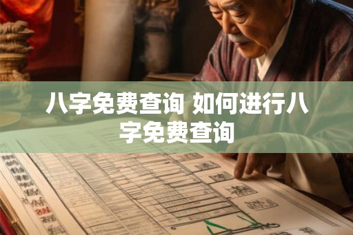 八字免费查询 如何进行八字免费查询 八字免费查询 如何进行八字免费查询