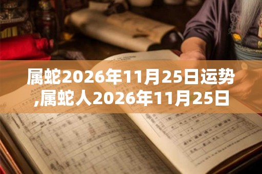 属蛇2026年11月25日运势,属蛇人2026年11月25日财运,生肖蛇2026年11月25日运势