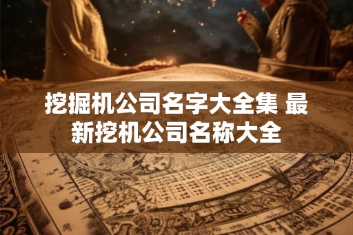 挖掘机公司名字大全集 最新挖机公司名称大全