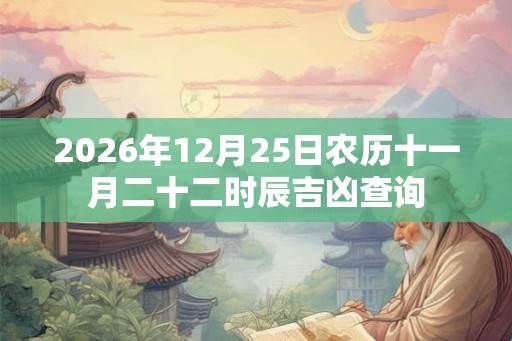 2026年12月25日农历十一月二十二时辰吉凶查询