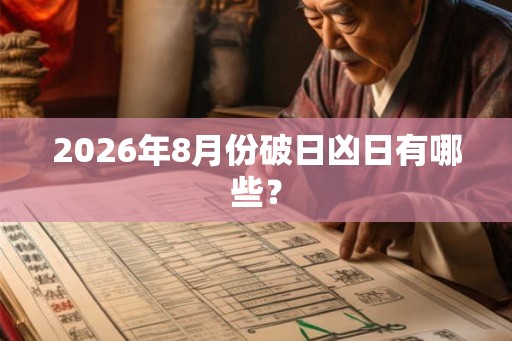2026年8月份破日凶日有哪些？