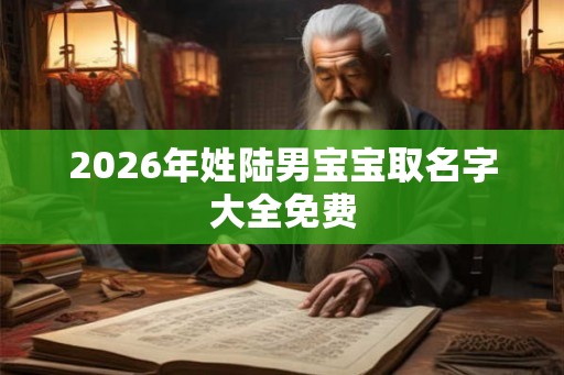 2026年姓陆男宝宝取名字大全免费 2026年姓陆男宝宝取名字大全免费