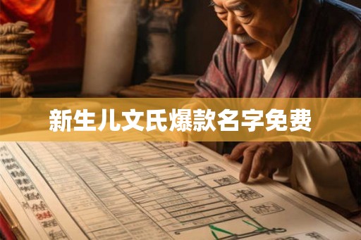 新生儿文氏爆款名字免费