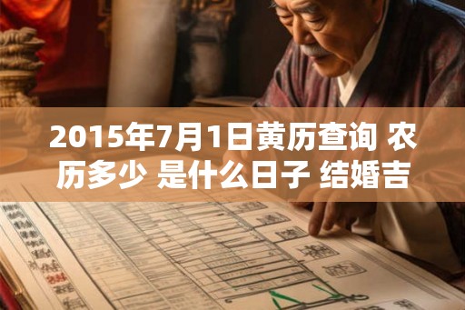 2015年7月1日黄历查询 农历多少 是什么日子 结婚吉时