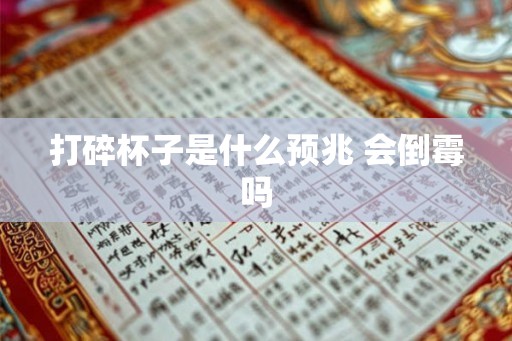 打碎杯子是什么预兆 会倒霉吗 打碎杯子是什么预兆 会倒霉吗
