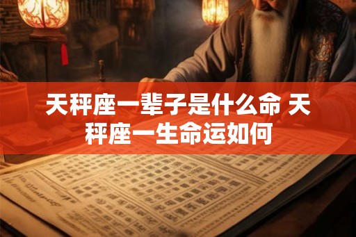 天秤座一辈子是什么命 天秤座一生命运如何