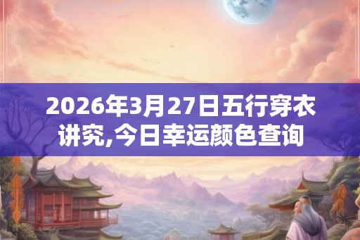 2026年3月27日五行穿衣讲究,今日幸运颜色查询