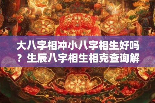 大八字相冲小八字相生好吗?生辰八字相生相克查询解析 大八字相冲小八字相生好吗?生辰八字相生相克查询解析