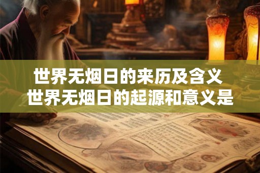 世界无烟日的来历及含义 世界无烟日的起源和意义是什么 世界无烟日的来历及含义 世界无烟日的起源和意义是什么