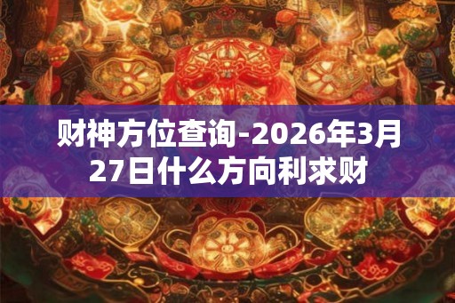 财神方位查询-2026年3月27日什么方向利求财