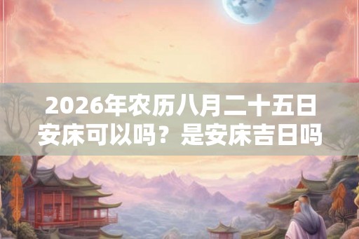 2026年农历八月二十五日安床可以吗？是安床吉日吗？
