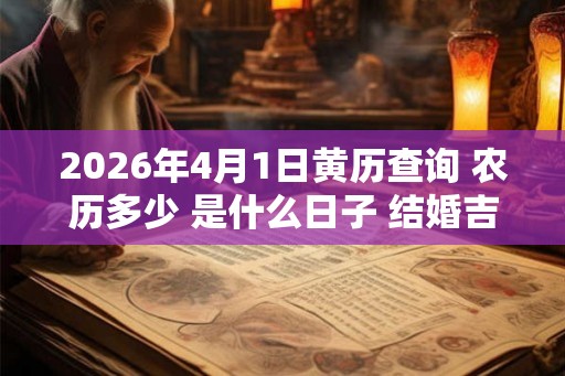 2026年4月1日黄历查询 农历多少 是什么日子 结婚吉时