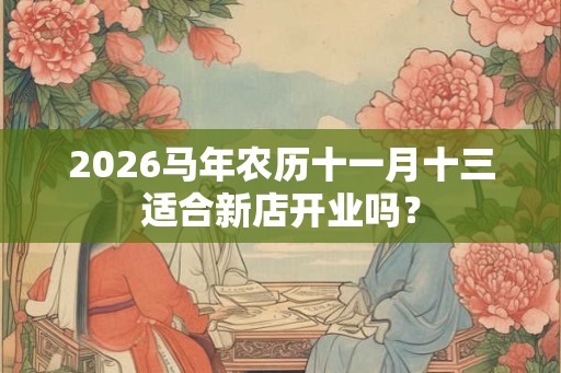 2026马年农历十一月十三适合新店开业吗？