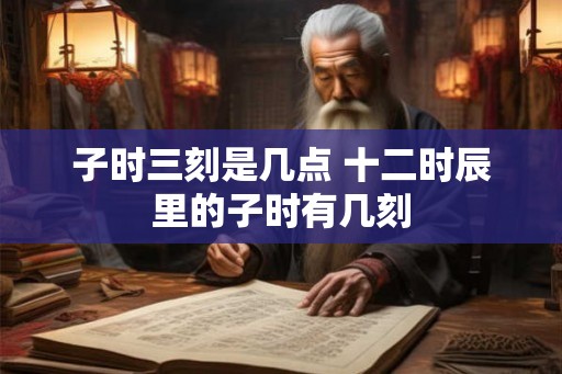 子时三刻是几点 十二时辰里的子时有几刻