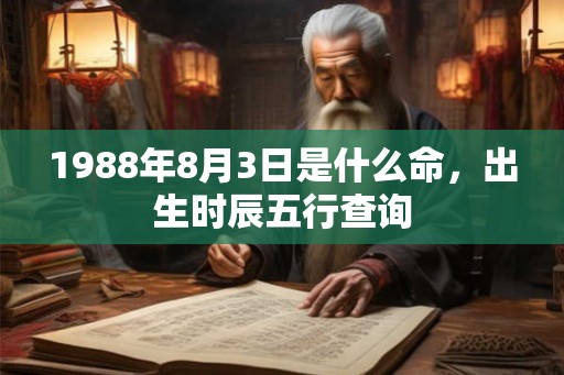 1988年8月3日是什么命,出生时辰五行查询 1988年8月3日是什么命,出生时辰五行查询