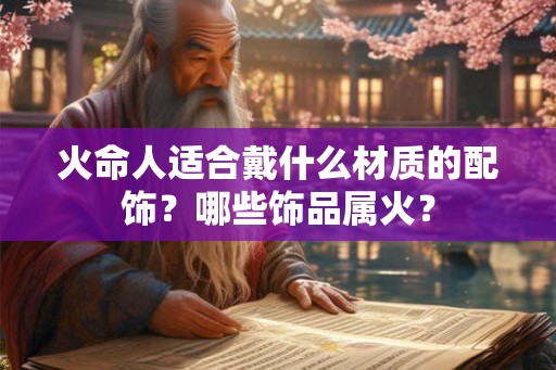火命人适合戴什么材质的配饰？哪些饰品属火？